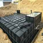 Stainless Steel Inside Underground Water Cistern , Hot Galvanized Outside Square