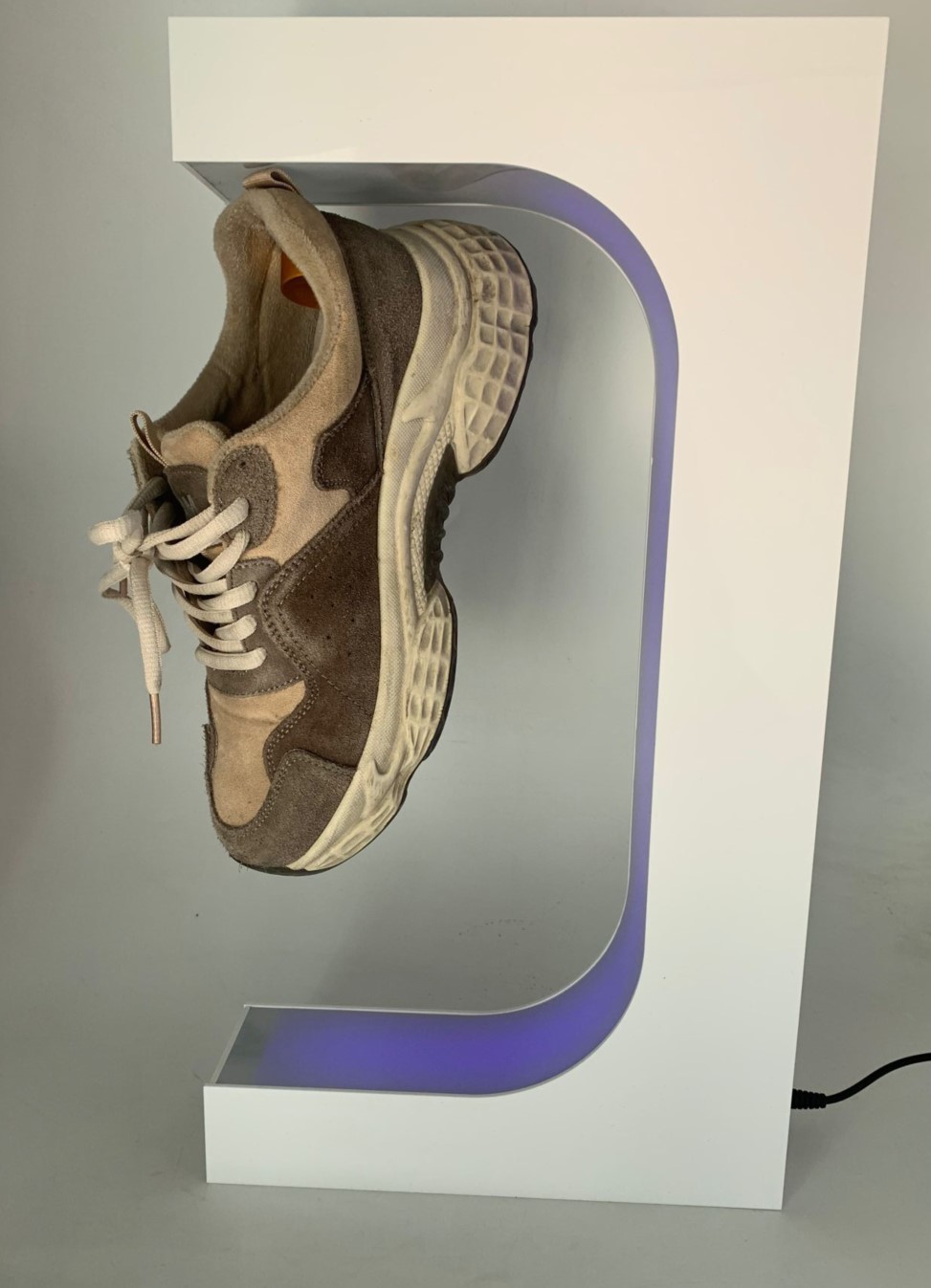 colorful led light magnetic levitation floating sneaker shoes display stand with remote controller