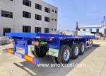 Blue 30 Foot Flatbed Semi Trailer Custom Flatbed Semi Trailers Tri Axles