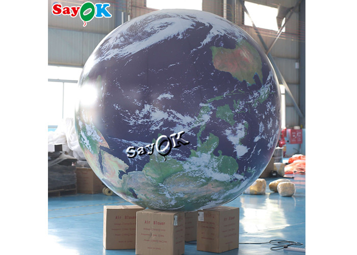 2m Giant Inflatable Earth Globe Model With Led Lighting