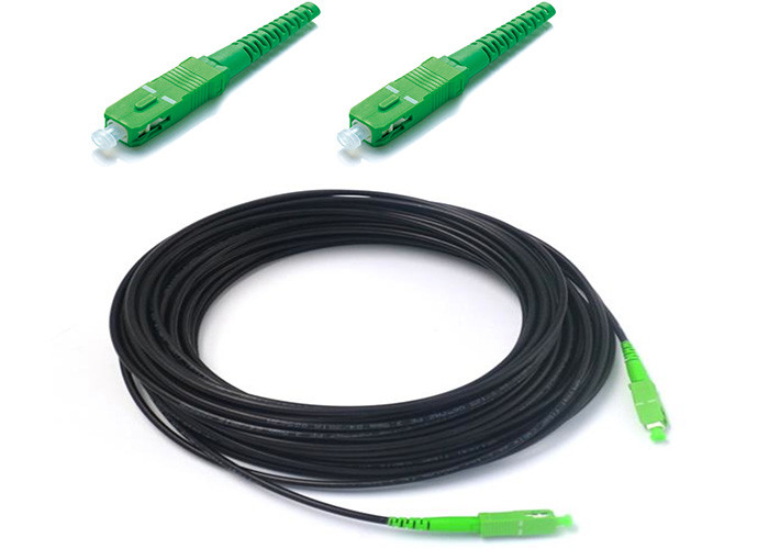 3.5mm Diameter Fiber Optic Patch Cord SC/APC Single Mode Simplex Black Color LSZH Cable