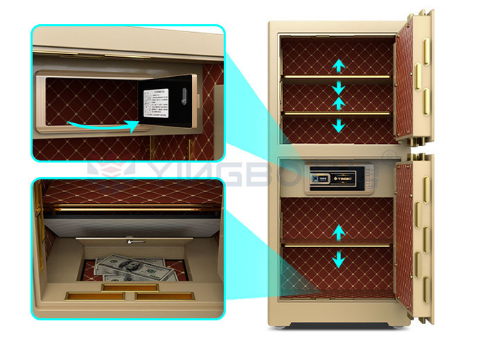 Vertical Lock Design Security commercial safe box 4 Open Ways And 3D Stereo Soft-Roll Leather H1280mm