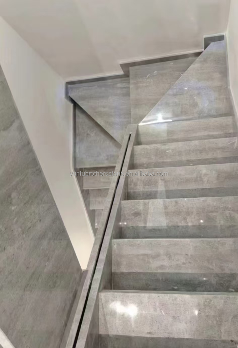 ODM OEM Polished Moonlight Gray Marble Stone Flooring Stairs for Hotel within Yunfu