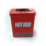 red food tin box with handle