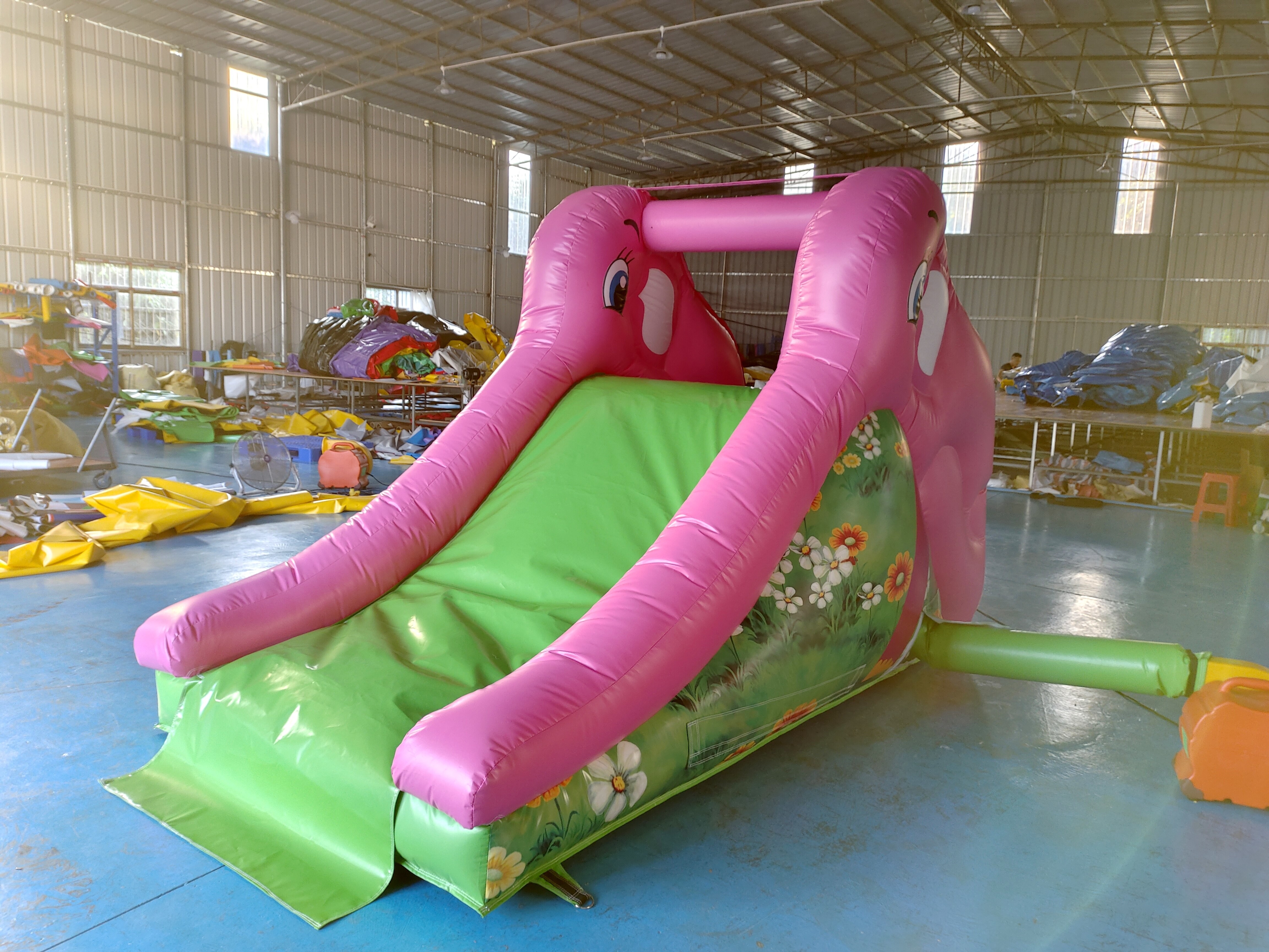 Digital Printing Inflatable Dry Slide Small Inflatable Slide Pink Elephant For Outdoor Indoor For Kids