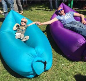 Quality Portable Fast Inflatable Lazy Air Sleeping Bag Large Sofa Camping Bed Beach Couch wholesale