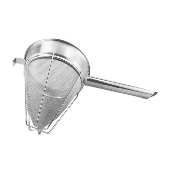 8/10 Inch Commercial Strengthening Rid Colander Mesh Filter Stainless Steel