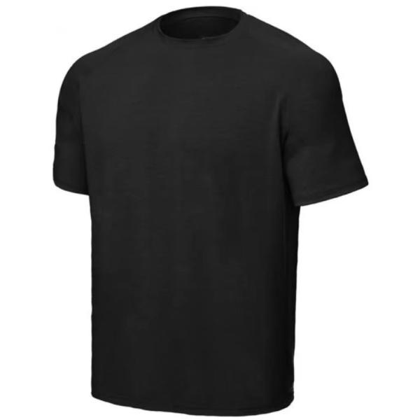 Crew Neck Black Military T Shirt Tactical Tech Nylon Cotton Elastane Military