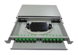 Quality 24 SC 19inch Fiber Optic Termination Box 1U Sliding Panel wholesale