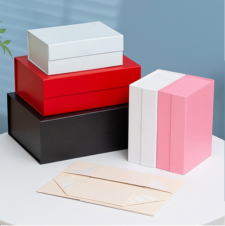 Square Recycled Materials Custom Folding Magnetic Rigid Box for Personalized Packaging