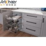 Traditional German Plywood Kitchen Cabinet with Pure Acrylic Countertop at a