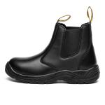 Genuine Leather Steel Toe Work Boots Slip Resistant Smooth Leather Boots S3