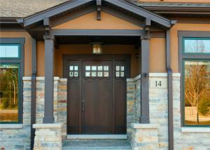 Quality Durable Interior Solid Wood Doors Customized Size / Color With Tempered Glass wholesale
