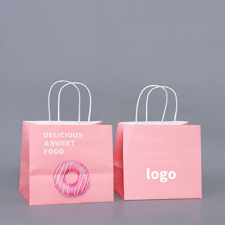 CMYK 4 Color Offset Printing Kraft Paper Handle Bags for Customized Luxury Packaging