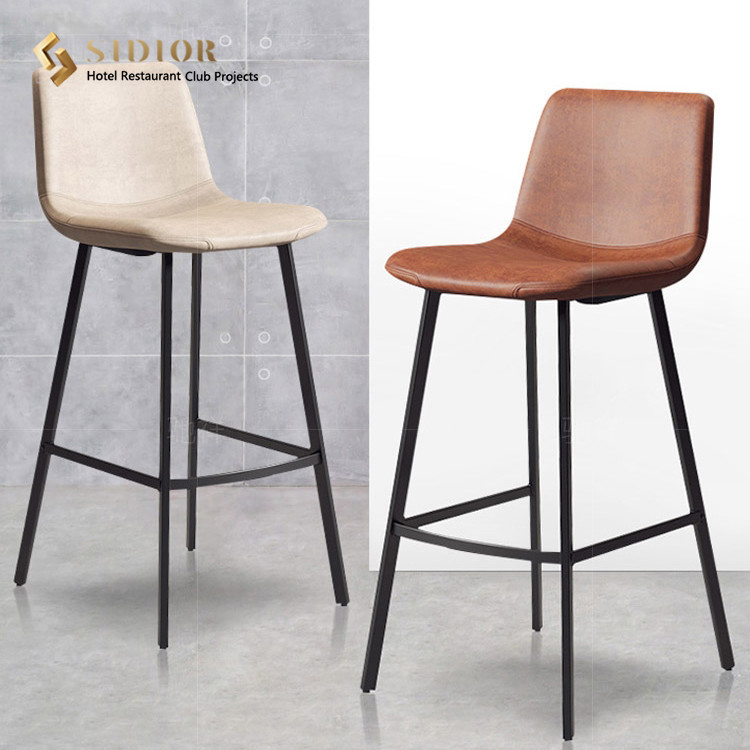Club Bar Chair, Bar Stool, High Chair, Hotel Chair, Restaurant Chair, PU Leather Upholstery, High Density Foam