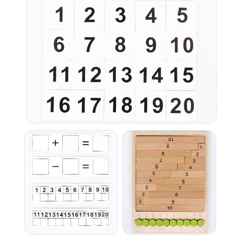 Geometric 30.5cm Wooden Counting Board Number Puzzle Board