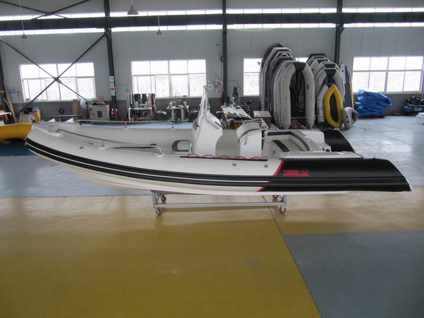 12 Person Max Luxury Inflatable Hull Boats , Fiberglass + Hypalon Rib Boat