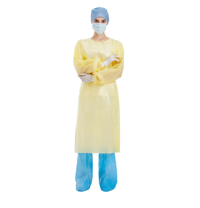 Non Toxic Polypropylene Isolation Gowns Elastic Cuffs