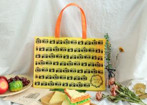 Quality Yellow Non Woven Tote Bags , Non Woven Grocery Tote With Full Silk Screen Printing wholesale