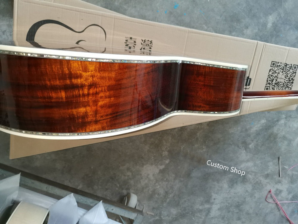 Aaaa All Solid Koa Wood 43 Inch Custom Design Jumbo Body Acoustic Guitar