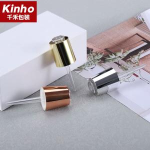 Quality Rose Gold Essential Oil Dropper Cap Subuliform Conical Flask Serum Glass Bottle 20mm Cosmetic Plastic ABS UV Coating wholesale
