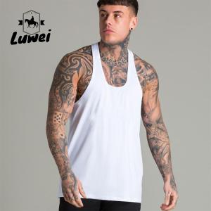 Quality Bodybuilding Men Workout Tank Top Hollow White Black Cotton Vest wholesale