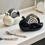 Stocked Dinnerware Sets with Handpainted Ceramic Snail Dish of Kitchen