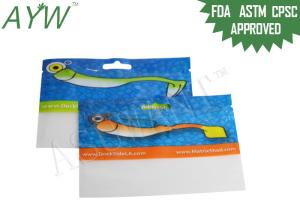 Quality Clear Zipper Mini Food Packaging Bags With Notches , Resealable Foil Bags For Fishing Bait / Tackle wholesale