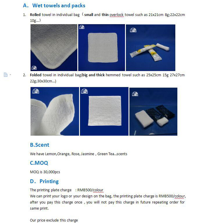 Alcohol Free Travel 15g wet towel