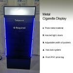 Customized Wall Metal Cigarette Display Stand With Top Light Box And Large