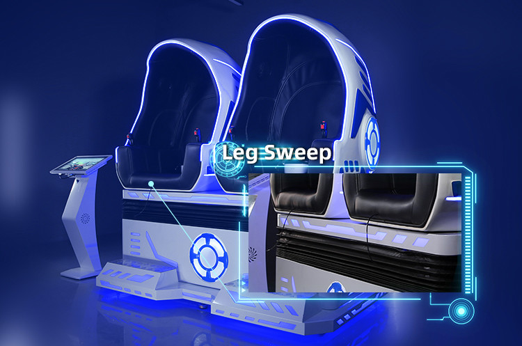Amusement 9D Virtual Reality Egg Chair 3 DOF Two Player Simulator With Back Poke
