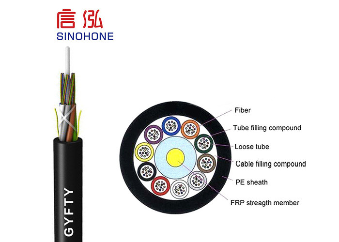 6 Core Bulk Single Mode Fiber Optic Cable Black Anti Electromagnetism