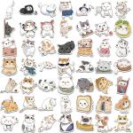 Kraft Paper Labels Thank You Stickers Cute Cat Cartoon Design for Decorative