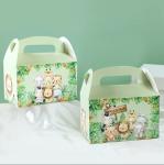 Custom Animal Print Handle Paper Box for Kids' Jungle Theme Birthday and Baby