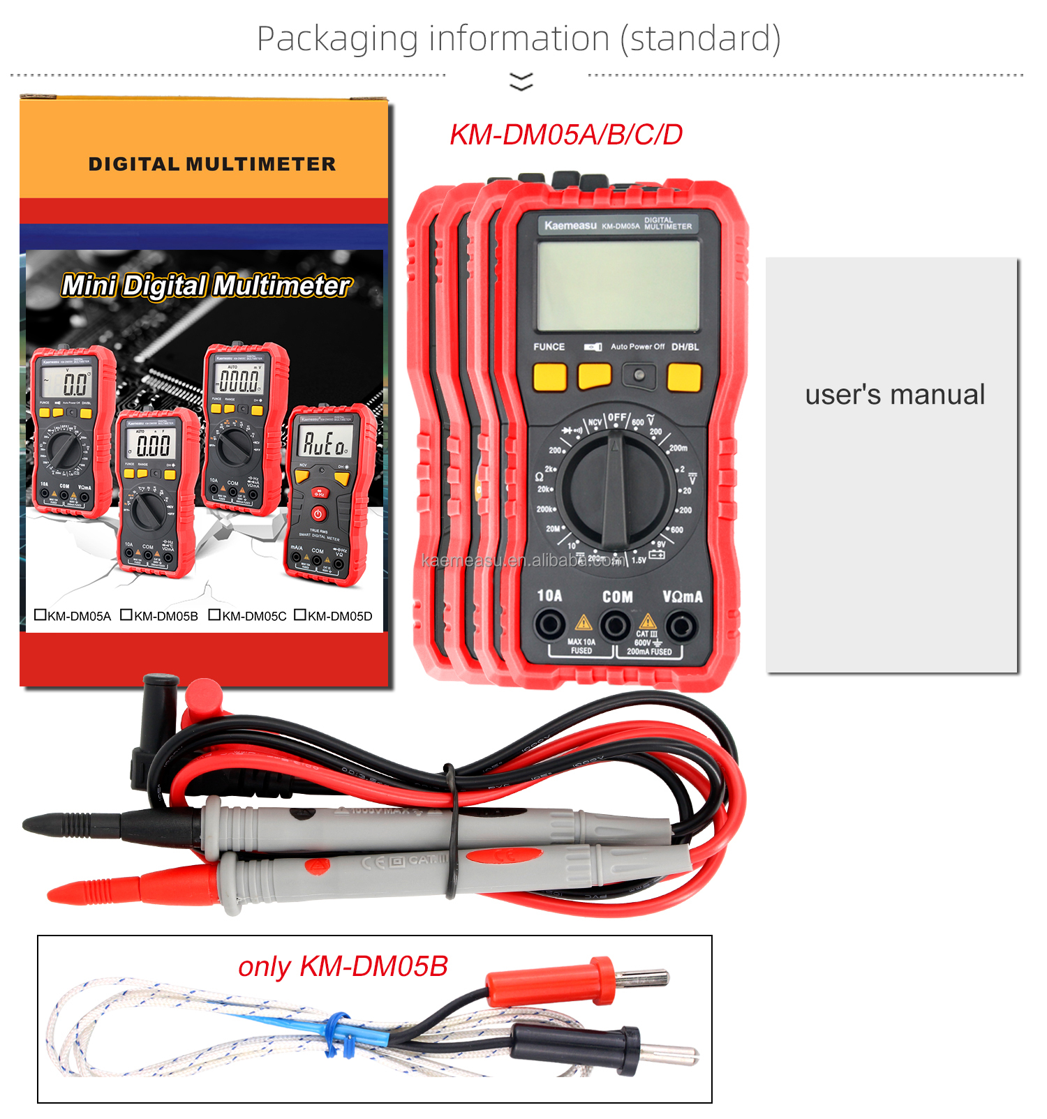 Mini Smart Multimeter DC/AC Precision Capacitance Ncv Ohm Hz Tester True-rms Electrician Digital Multimeter