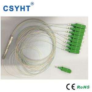 Quality SC Connector Fiber Optic Splitter PLC 1X8 Steel Tube Type 1 Year Warranty wholesale