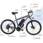 17.5Ah Shimano Electric Mountain Bike 31km - 60km Per Power Downtube