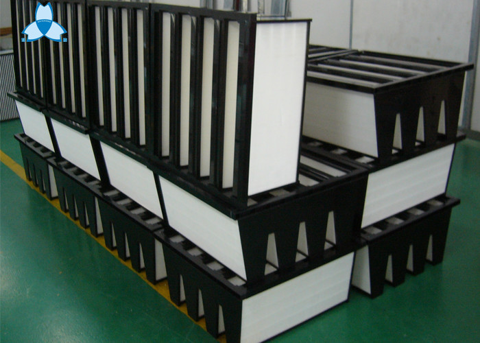 Gray Ventilation System V Bank Filter ABS Plastic Frame For Industry