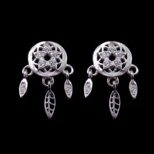 Quality Indian Style Traditional 925 Sterling Silver Earrings For Engagement wholesale
