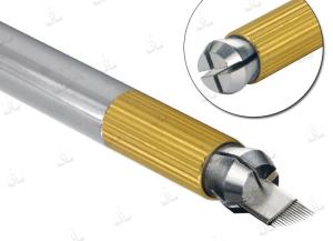 Quality Professional Permanent Makeup Microblading Eyebrow Tattoo Silver Double Head Manual Pen wholesale