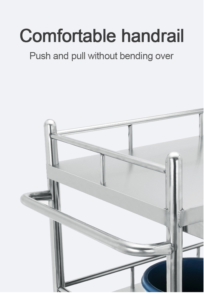 3 Layer Hospital Stainless Steel Medical Instrument Trolley