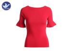 Trumpet Half Sleeves Womens Knit Pullover Sweater Slim Fitting Summer Clothing