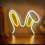 Adaptor White Bunny Ears Neon Light Wedding Sign for Advertising Board Party