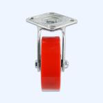 125mm Diameter Industrial Trolley 4 Inch PU Swivel Casters with 12*8.2mm Hole