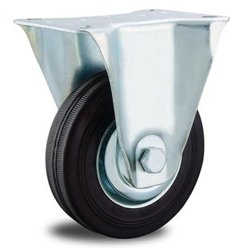 4 Inch Trolley Wheels Rubber Castors Rigid Wheels For Hardwood Floor