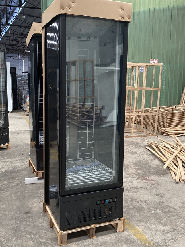 Single glass door with glass heater vertical display freezer for ice cream made in China