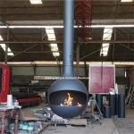 Hanging Indoor Ceiling Mounted Round Wood Burning Suspended Fireplace