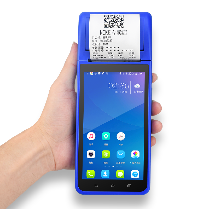 5.5" IPS Screen Handheld Mobile POS Terminal with 4G/Scanner/58mm Receipt Thermal Printer