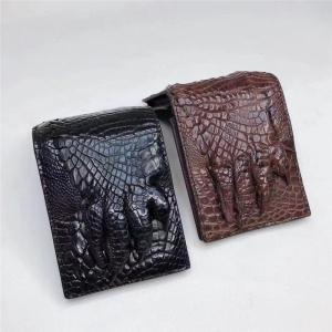 Quality Exotic Real Crocodile Claw Skin Men's Short Bifold Wallet Card Holders Genuine Alligator Paw Leather Male Small Wallet wholesale