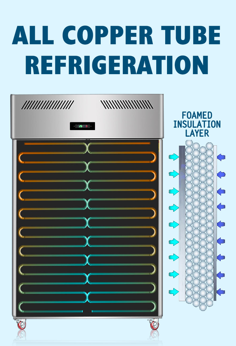 500L Commercial Upright Freezer 2 Doors Restaurant Refrigeration Equipment
